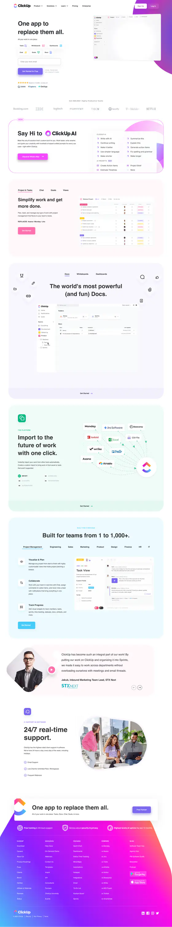 ClickUp landing page recreation preview