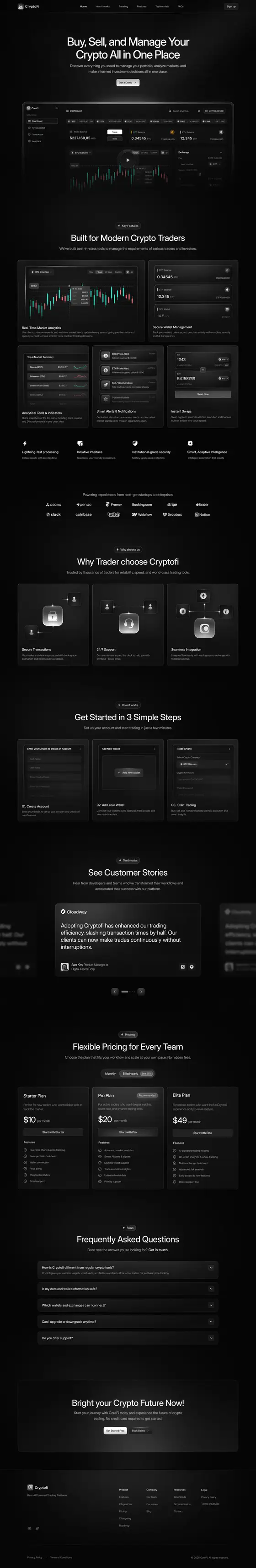 Cryptofi landing page recreation preview
