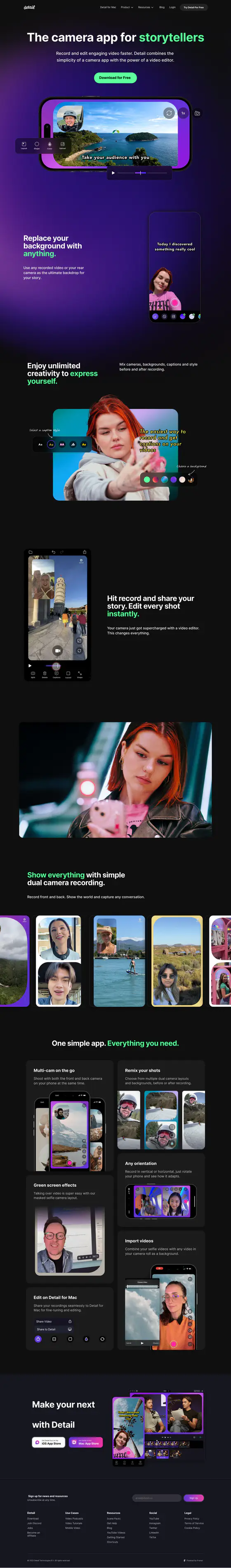 Detail landing page recreation preview