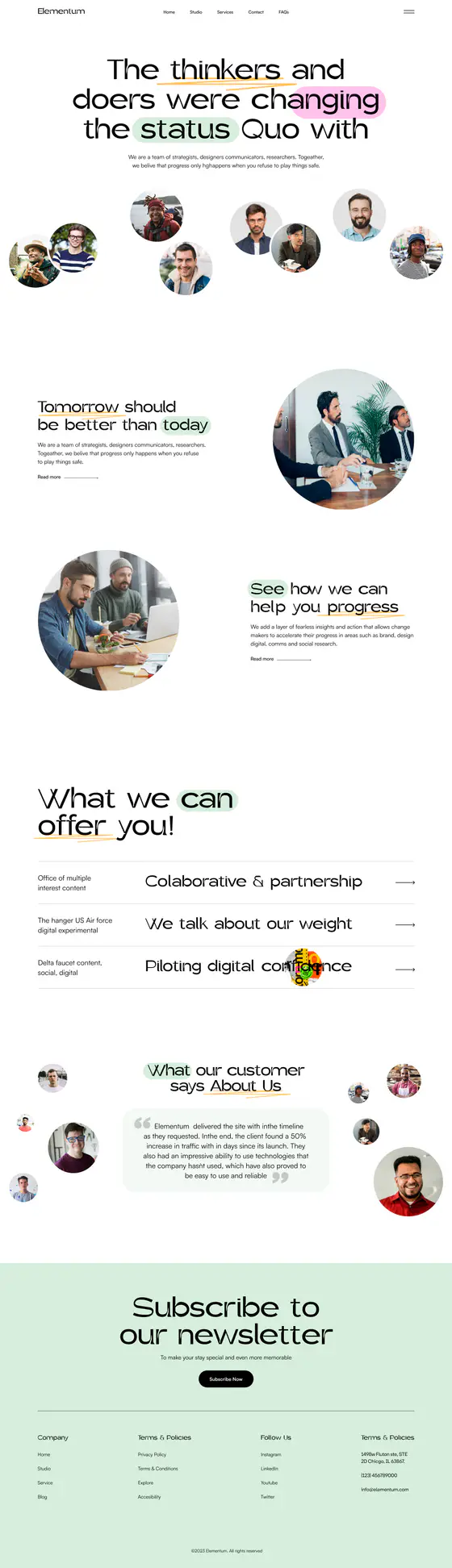 Elementum landing page recreation preview