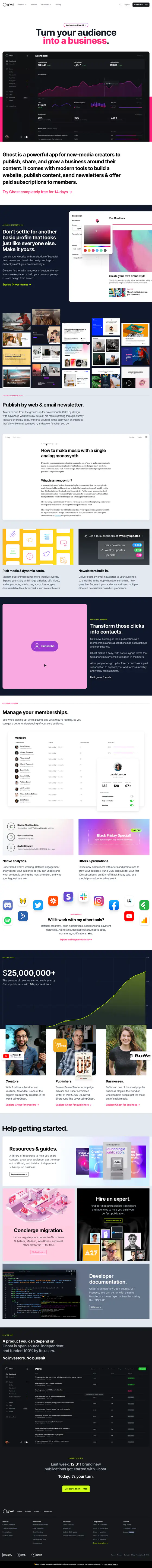 Ghost landing page recreation preview