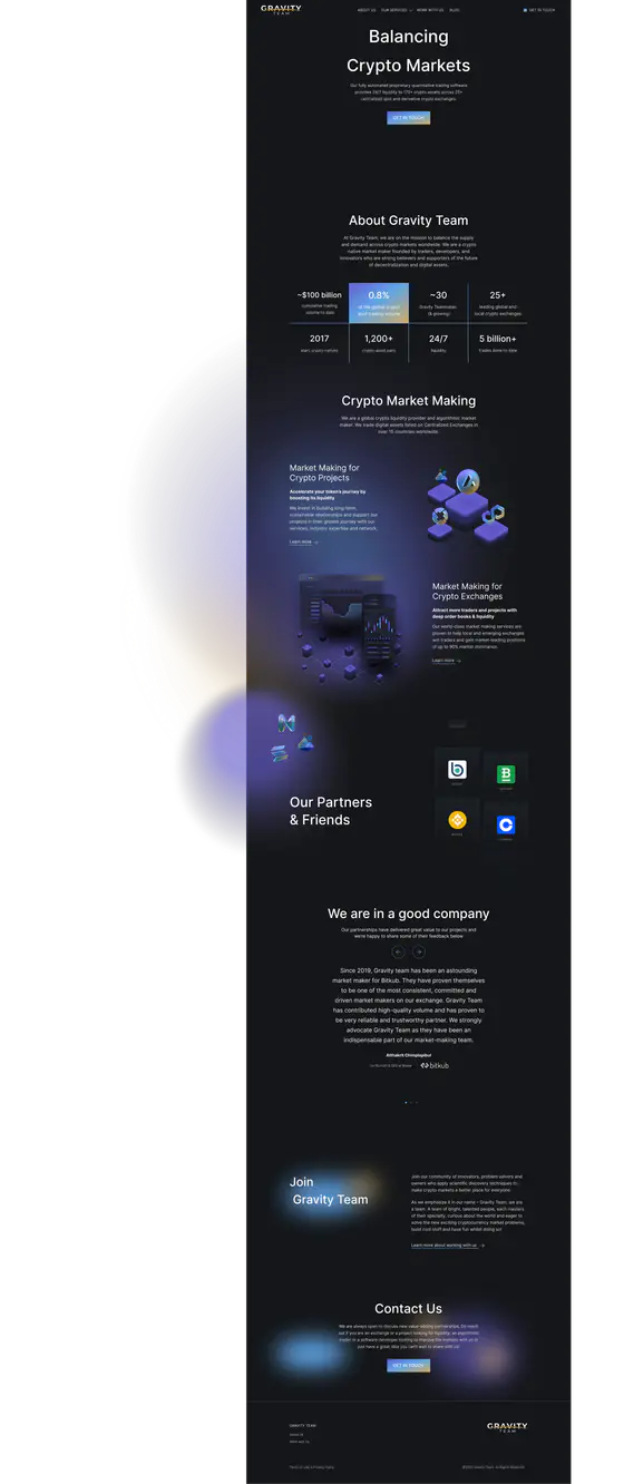 Gravity Team landing page recreation preview