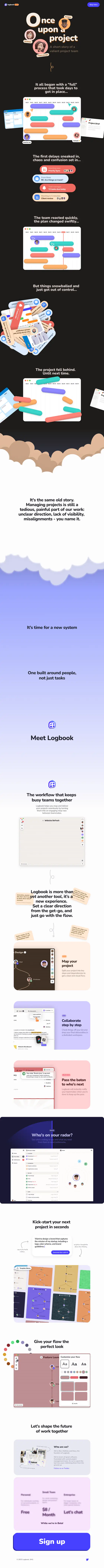 Logbook landing page recreation preview