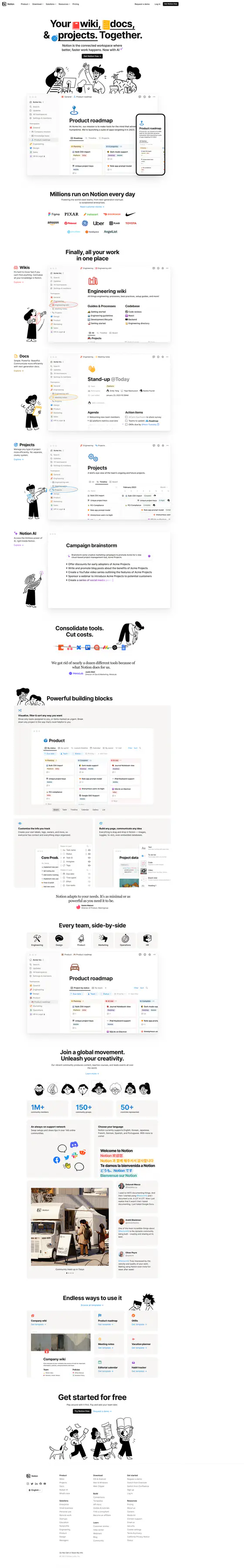 Notion landing page recreation preview
