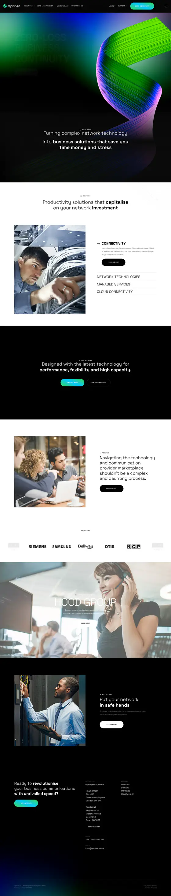Optinet landing page recreation preview