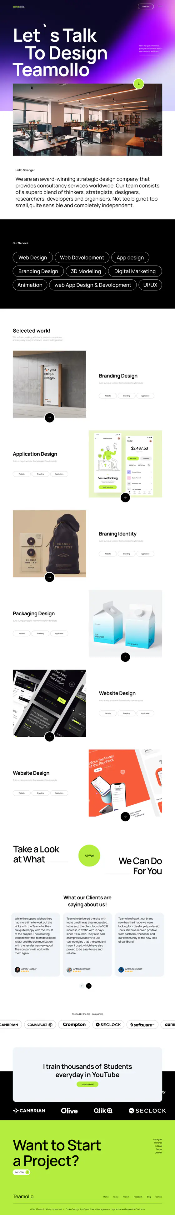 Teamollo landing page recreation preview