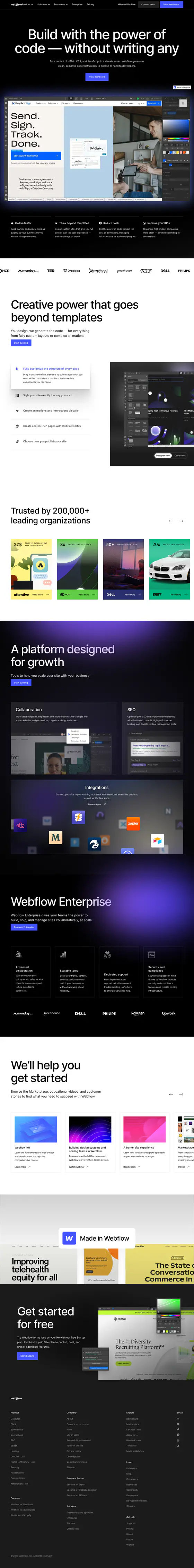 Webflow landing page recreation preview