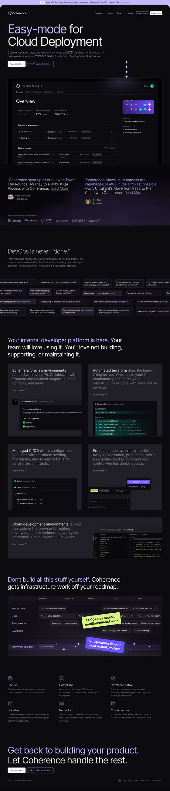Withcoherence landing page recreation preview