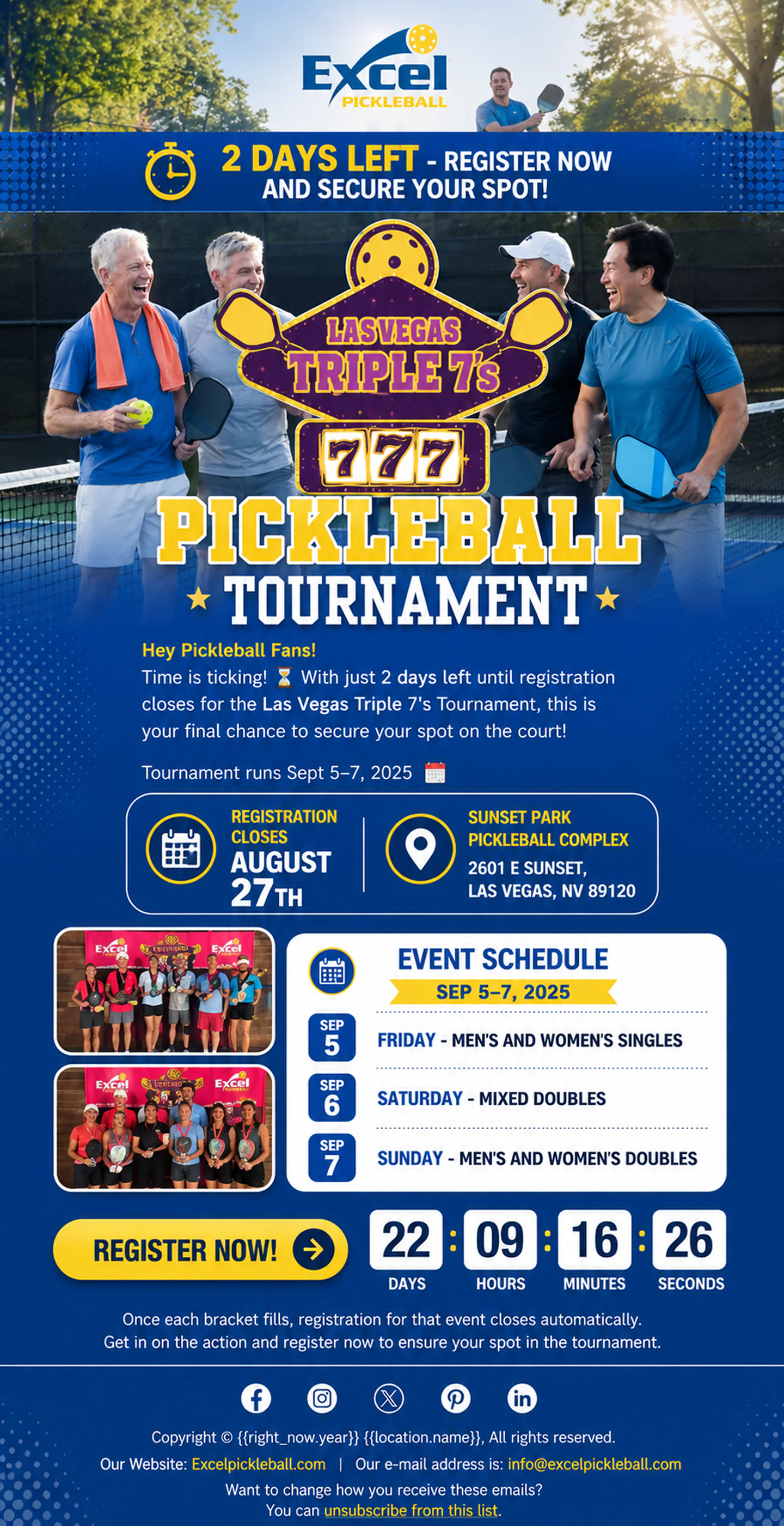 Triple 7’s · 2-Day Countdown email graphic