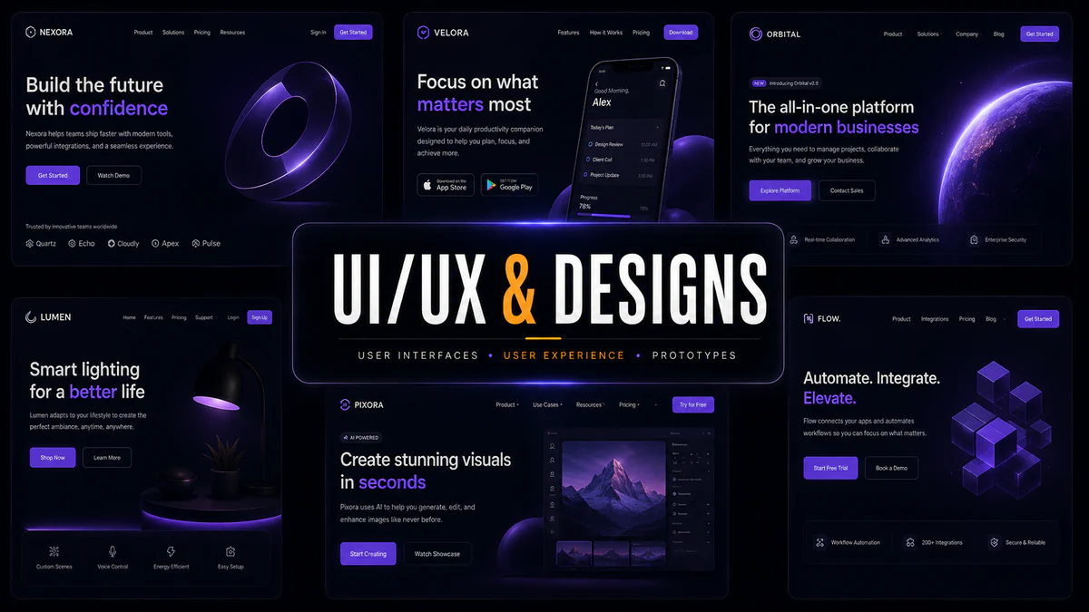 UI and UX design service showcase